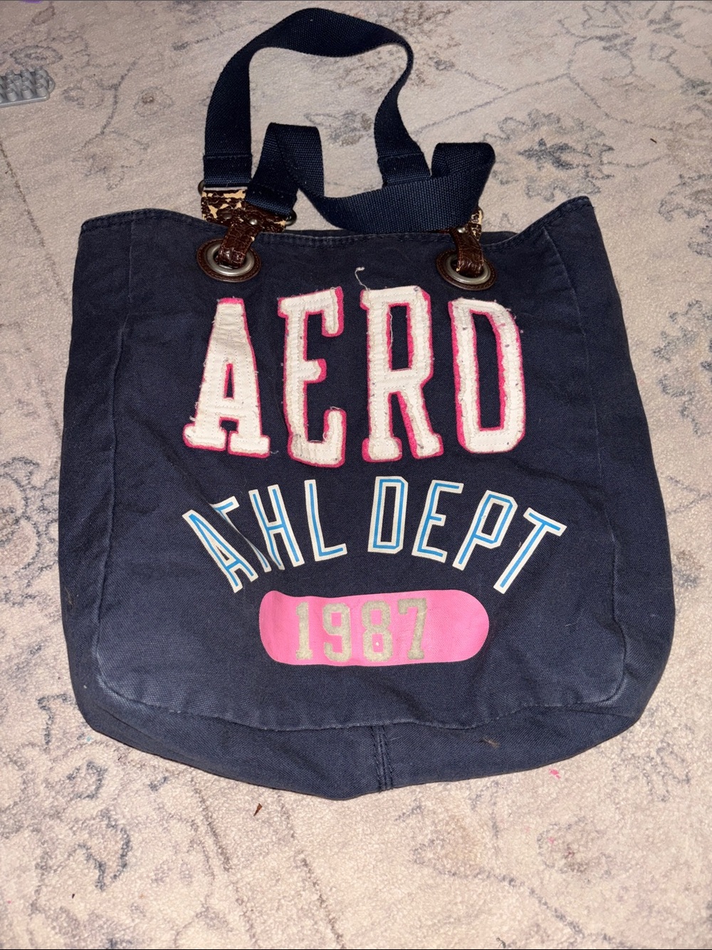 Aeropostale Navy Tote with White Logo Patch